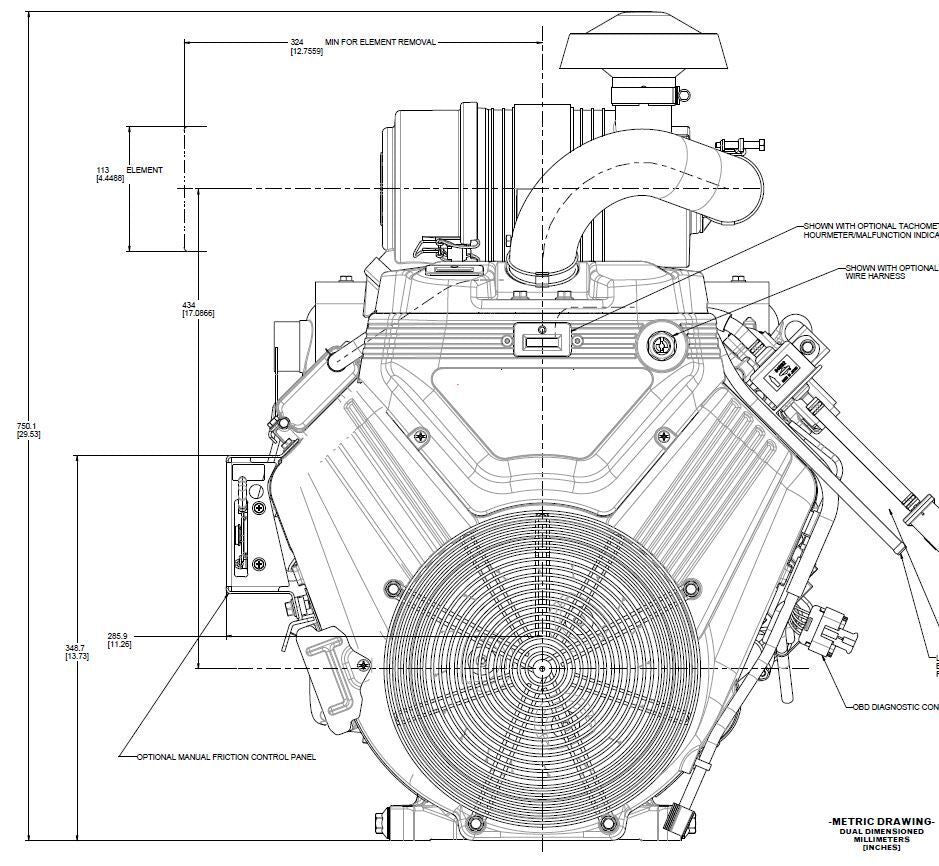 VANGUARD 37HP EFI - (Arbre 28.5mm /1" & 1/8") 61E377-0055-J1
