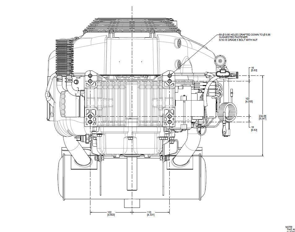 VANGUARD 40HP EFI - (Arbre 36.5mm / 1" & 7/16") 61G277-0003-J1