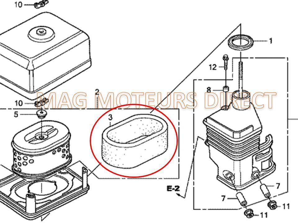 MOUSSE FILTRE à AIR pour VILLIERS G160/G200/G210