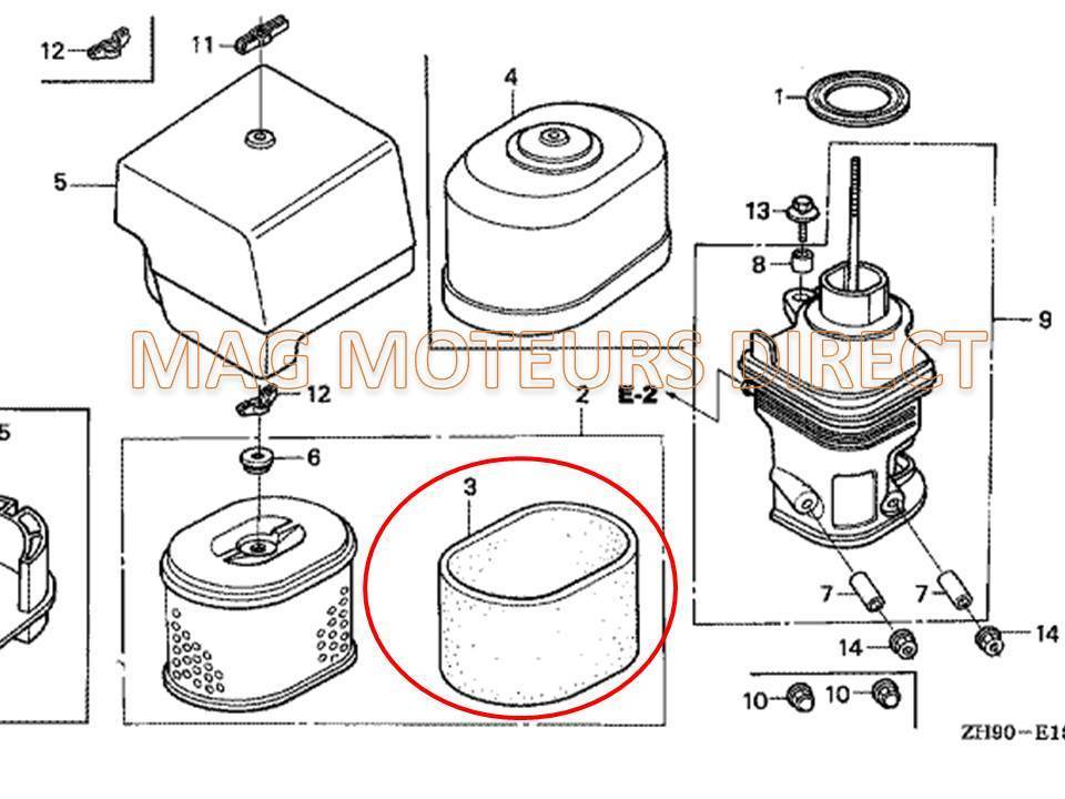 MOUSSE FILTRE à AIR compatible HONDA GX240 GX270 (ECO)