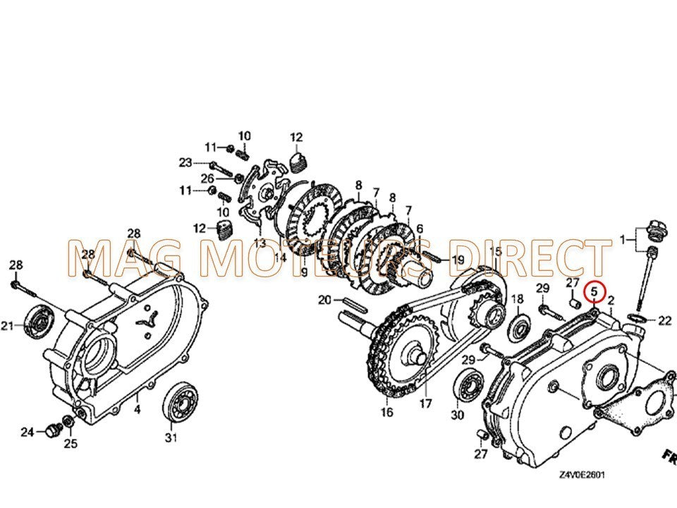 JOINT DE COUVERCLE DE REDUCTION compatible HONDA GX160/200 (intérieur) (ECO)