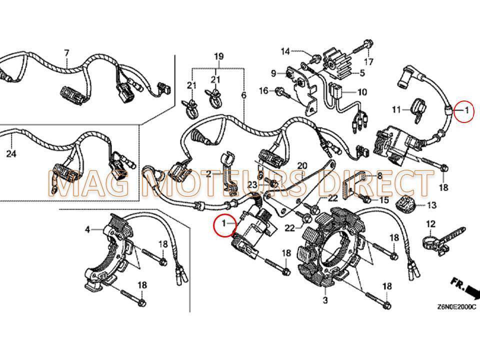 BOBINE D'ALLUMAGE HONDA GX630 / GX660 / GX690