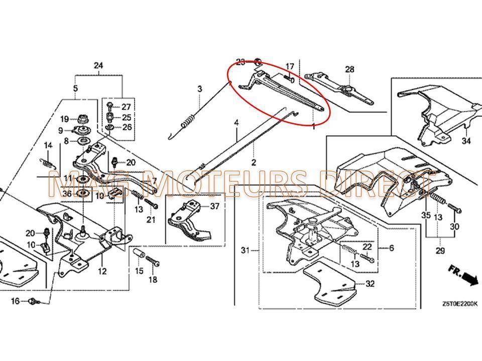 BRAS DE REGULATEUR compatible HONDA GX340/390 (ECO)