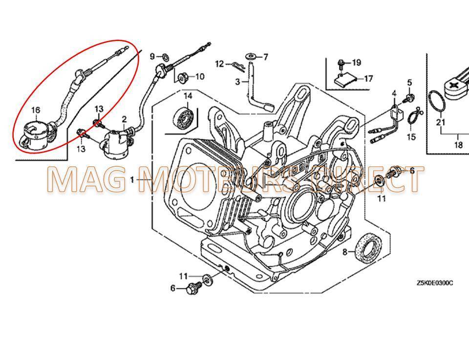 CAPTEUR NIVEAU D'HUILE compatible HONDA GX110/120/140/160/200 (ECO)