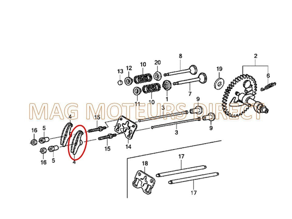 Balancín compatible con Honda GX160 GX200 (ECO)