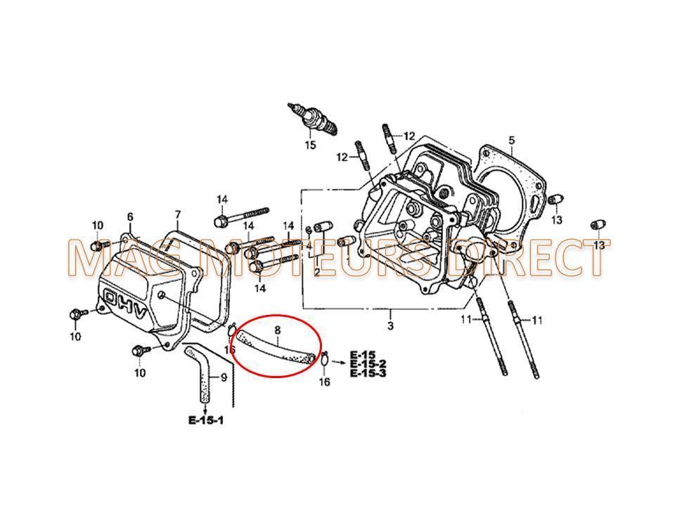 TUYAU DE RESPIRATION / DURITE compatible HONDA GX 110 120 140 160 200