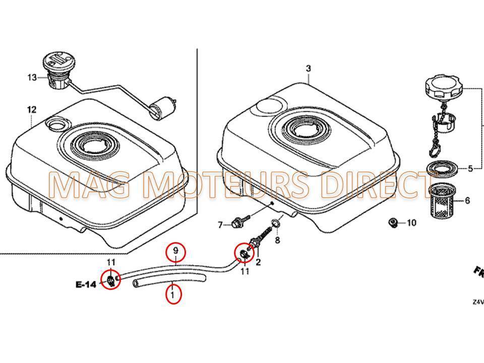 TUYAU D'ESSENCE RENFORCE HONDA GX 110 120 140 160 200