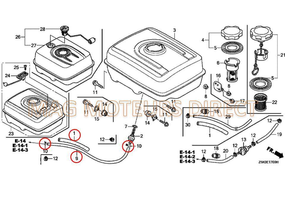 TUYAU D'ESSENCE RENFORCE HONDA GX 240 270