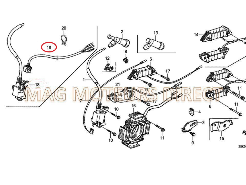Faisceau Electrique HONDA GX240/270/340/390 avec alerte niveau d'huile