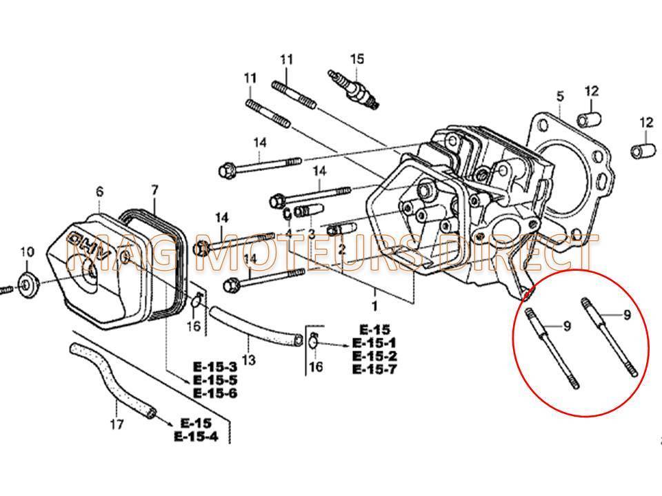 GOUJON CARBURATEUR 8 x 123mm compatible HONDA GX240/270 (ECO)