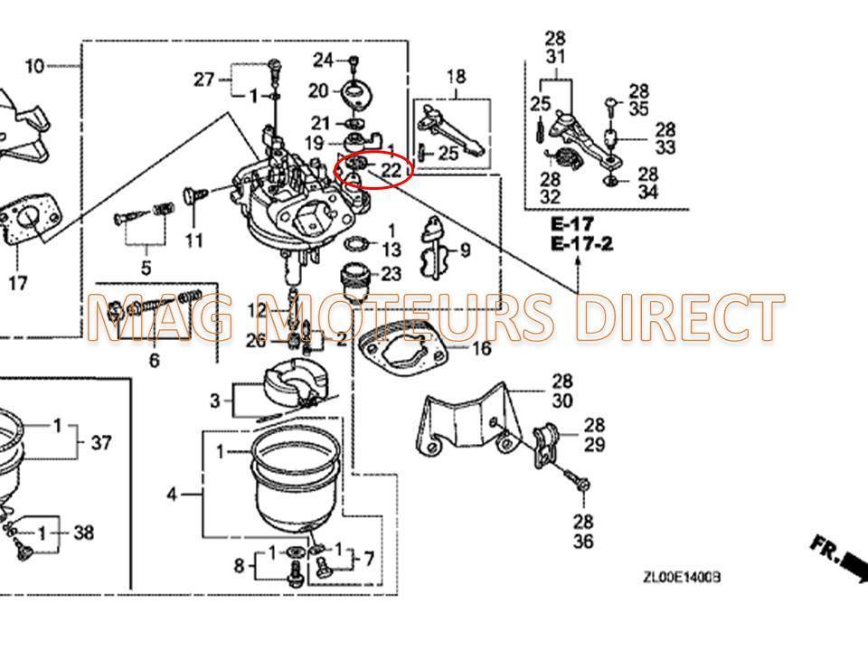 JOINT de ROBINET d'essence (carburateur) HONDA (ECO)