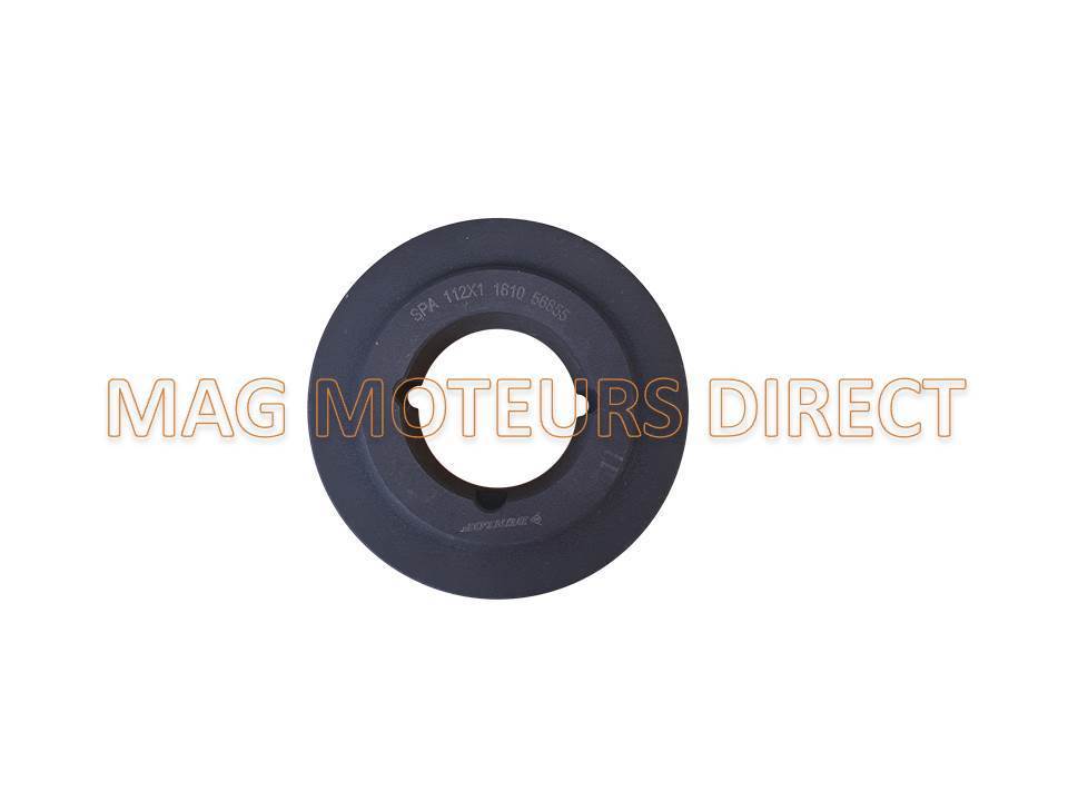 POULIE FONTE 112mm - Type SPA - Simple Gorge - MOYEU AMOVIBLE