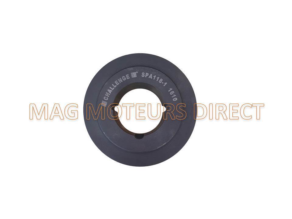 POULIE FONTE 118mm - Type SPA - Simple Gorge - MOYEU AMOVIBLE