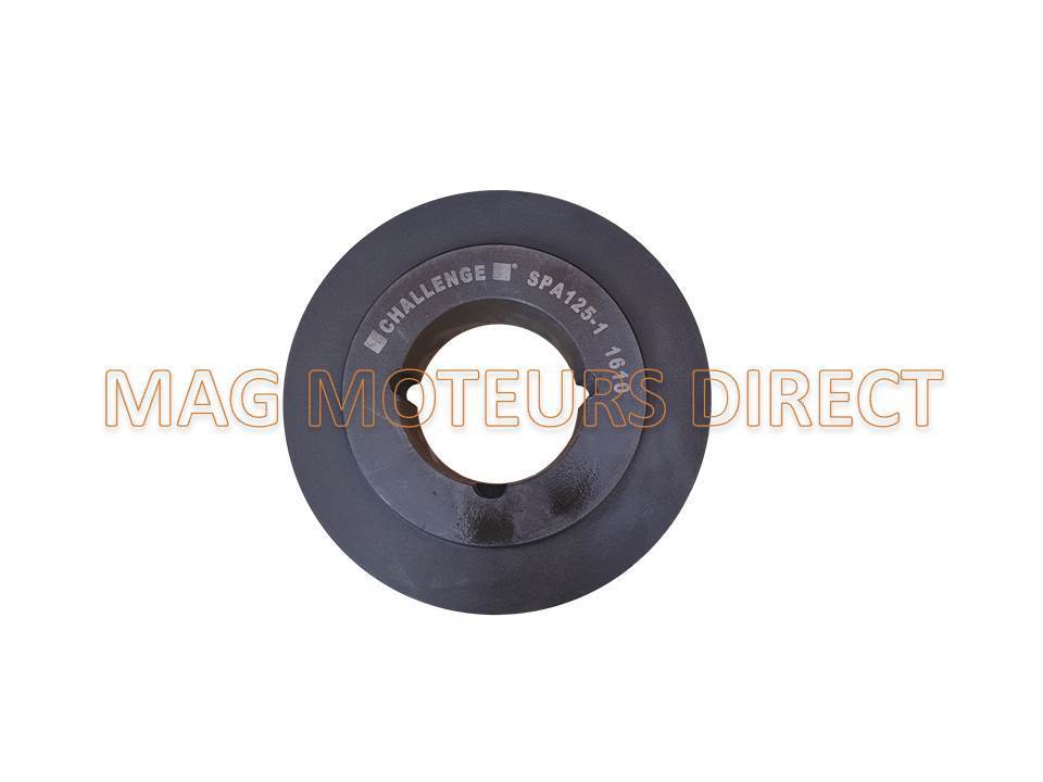 POULIE FONTE 125mm - Type SPA - Simple Gorge - MOYEU AMOVIBLE
