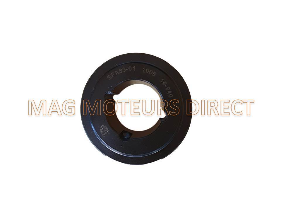 POULIE FONTE 63mm - Type SPA - Simple Gorge - MOYEU AMOVIBLE