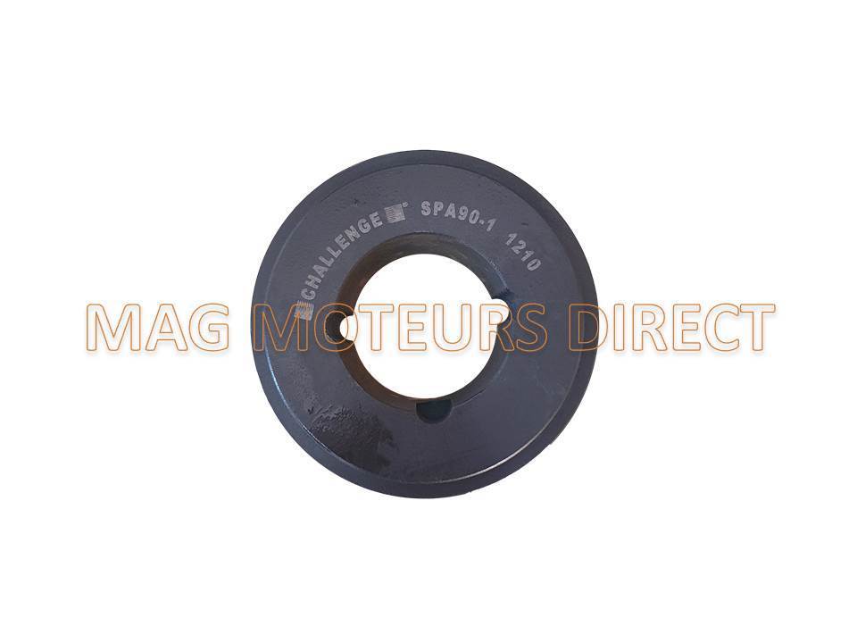 POULIE FONTE 90mm - Type SPA - Simple Gorge - MOYEU AMOVIBLE