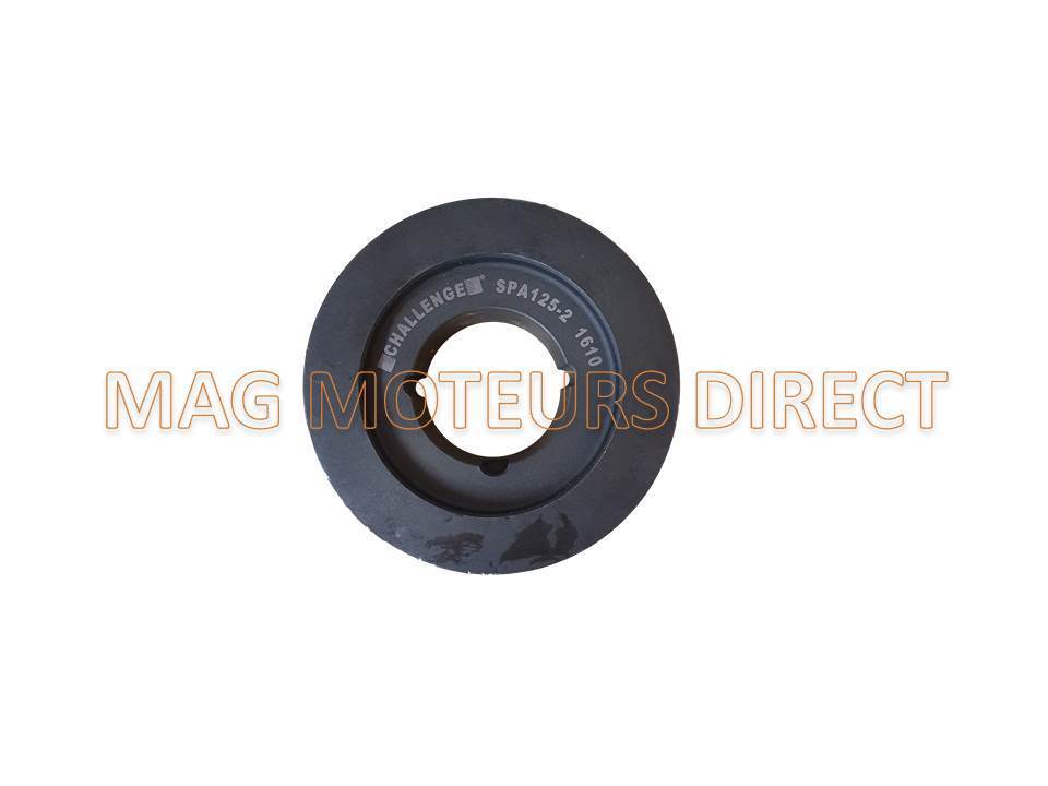 POULIE FONTE 125mm - Type SPA - Double Gorge - MOYEU AMOVIBLE