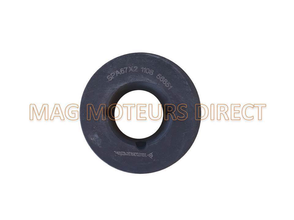 POULIE FONTE 67mm - Type SPA - Double Gorge - MOYEUX AMOVIBLE