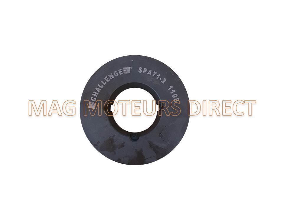 POULIE FONTE 71mm - Type SPA - Double Gorge - MOYEU AMOVIBLE