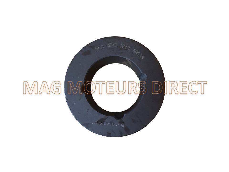 POULIE FONTE 90mm - Type SPA - Double Gorge - MOYEUX AMOVIBLE