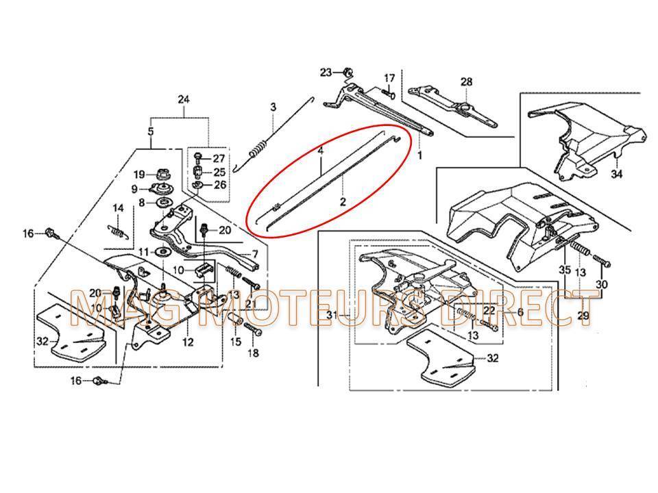 TIGE et RESSORT DE RAPPEL compatible HONDA GX340 GX390 (ECO)
