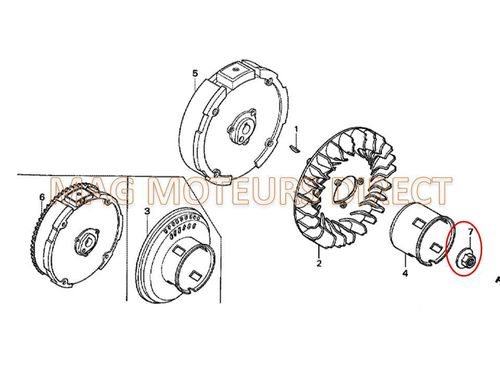 BOULON / ECROU DE VOLANT HONDA GX110/120/140/160/200