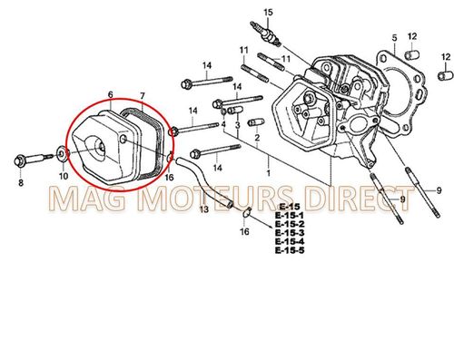 CACHE CULBUTEUR AVEC JOINT HONDA GX240/270/340/390