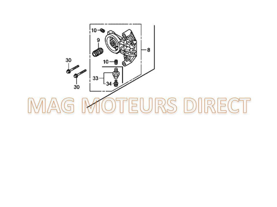 ECHAPPEMENT HONDA GX630 GX660 GX690 sortie COTE avec déport filtre huile