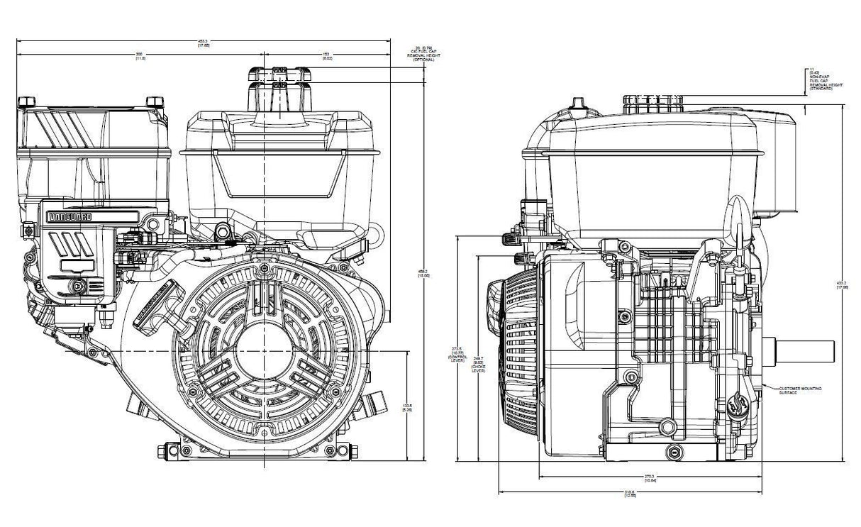 VANGUARD 14HP - (Eje ​​25,4 mm / 1")