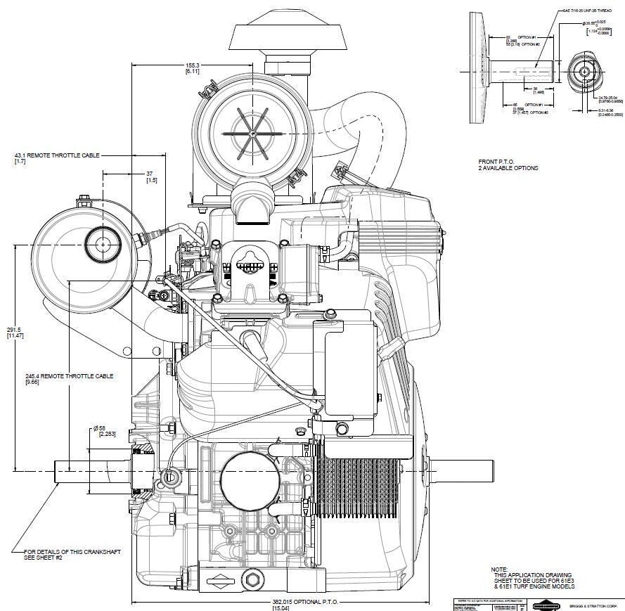 VANGUARD 37HP EFI - (Arbre 28.5mm /1" & 1/8") 61E377-0055-J1