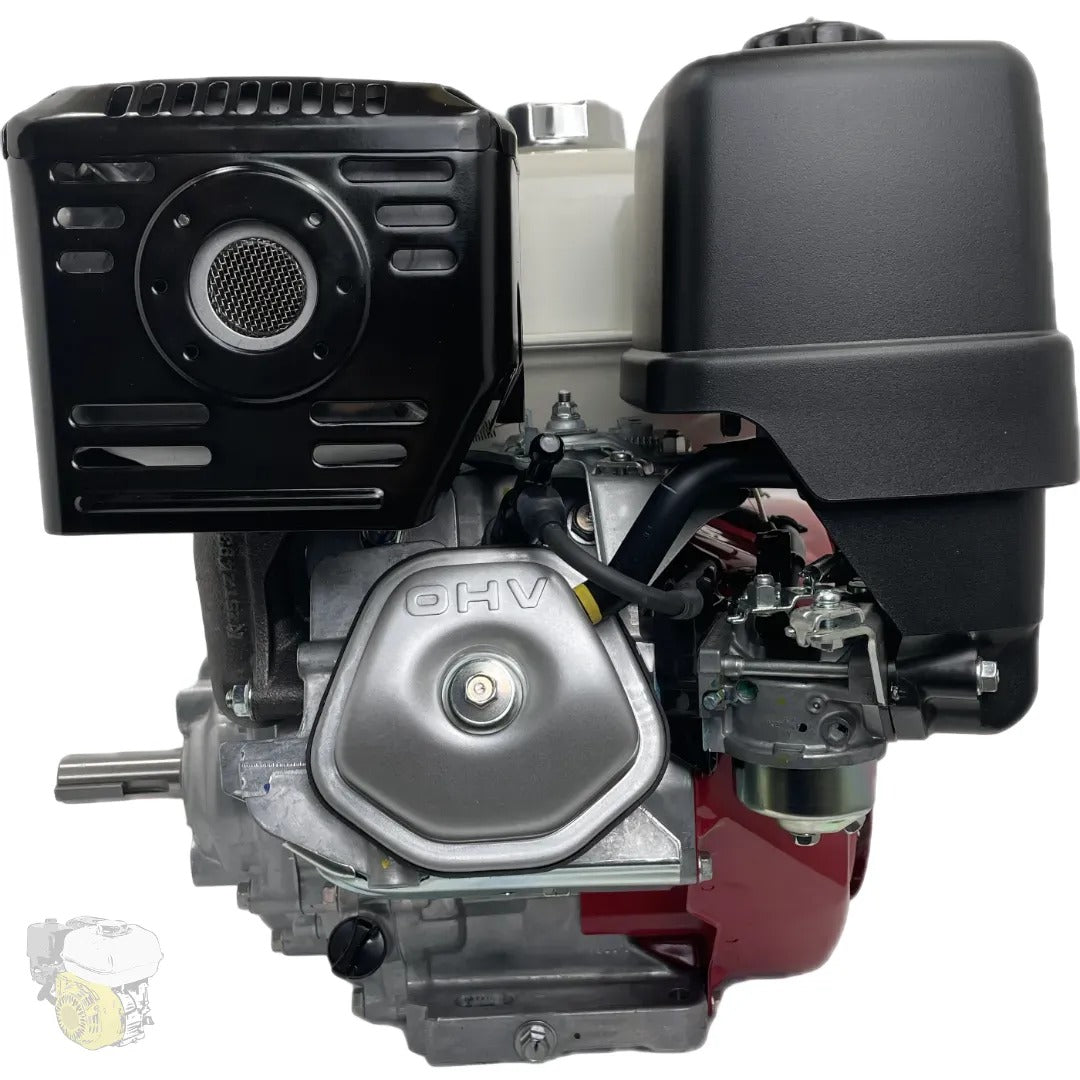 HONDA GX390 LKE - (eje de 25 mm) con reducción de 1/2, arranque eléctrico (10 A) y alerta de nivel de aceite