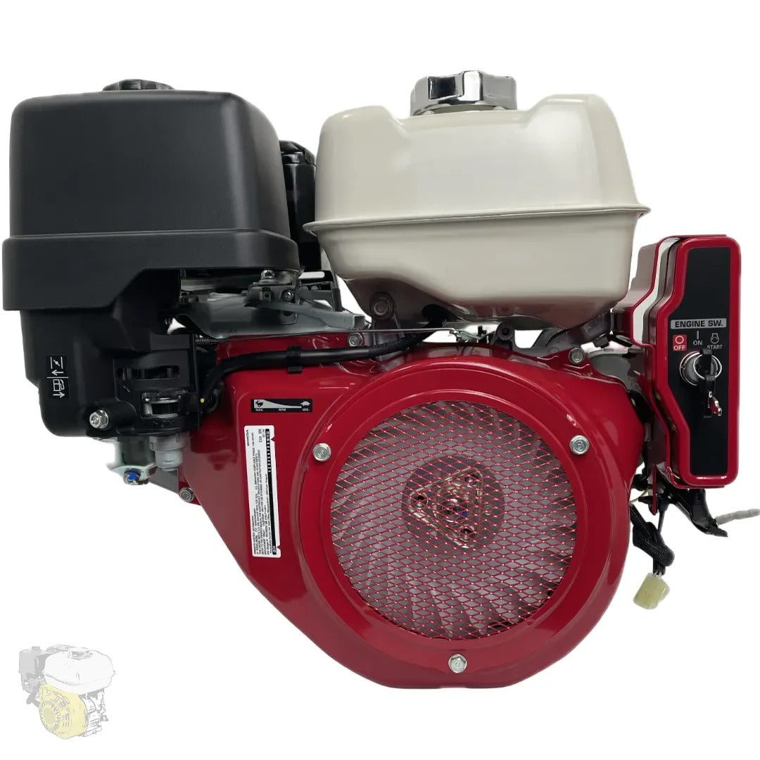 HONDA GX390 LKE - (eje de 25 mm) con reducción de 1/2, arranque eléctrico (10 A) y alerta de nivel de aceite