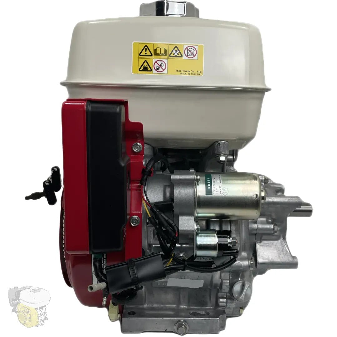 HONDA GX390 LKE - (eje de 25 mm) con reducción de 1/2, arranque eléctrico (10 A) y alerta de nivel de aceite