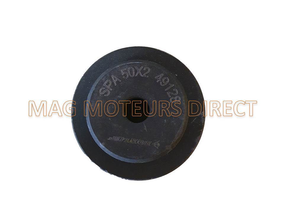 POULIE FONTE 50mm - Type SPA - Double Gorge - MONOBLOC