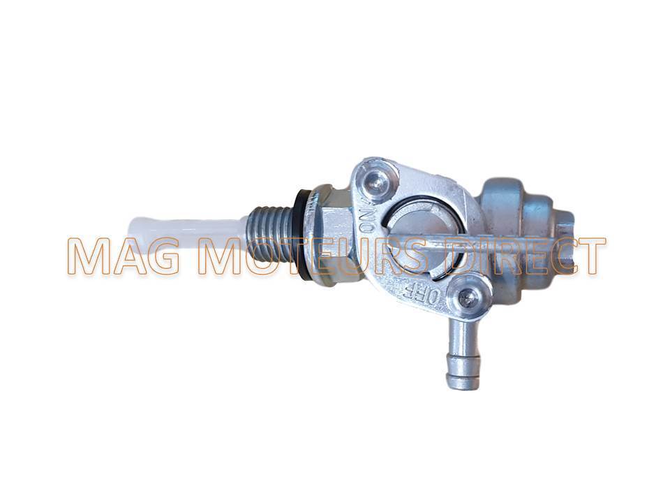 ROBINET ESSENCE EN ACIER avec filtre pour moteurs VILLIERS sortie Droite