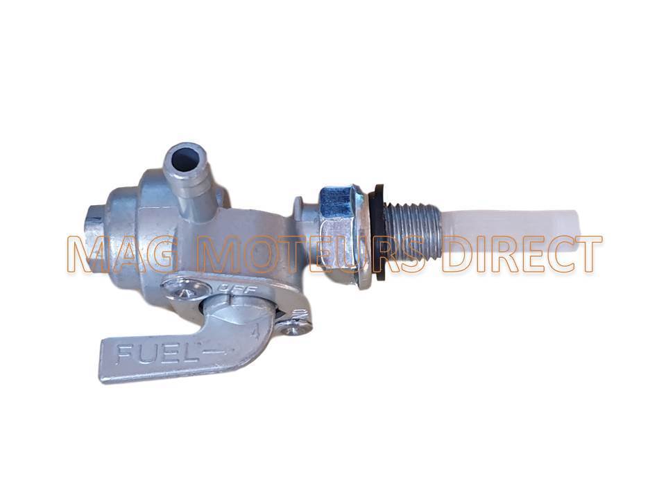 ROBINET ESSENCE EN ACIER avec filtre pour moteurs VILLIERS sortie Droite