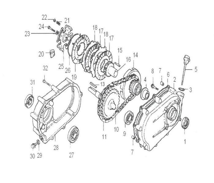 HONDA Boite de Reduction 2-1 avec Embrayage Centrifuge Type R 8CV +