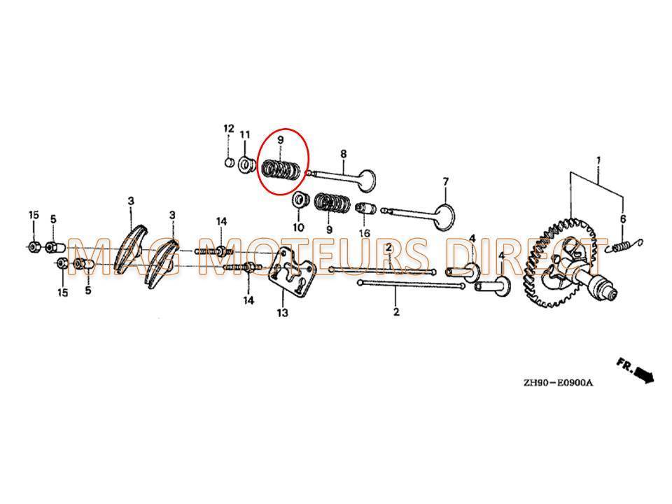 RESSORT DE SOUPAPE compatible HONDA  GX240 GX270 GX340 GX390 (ECO)