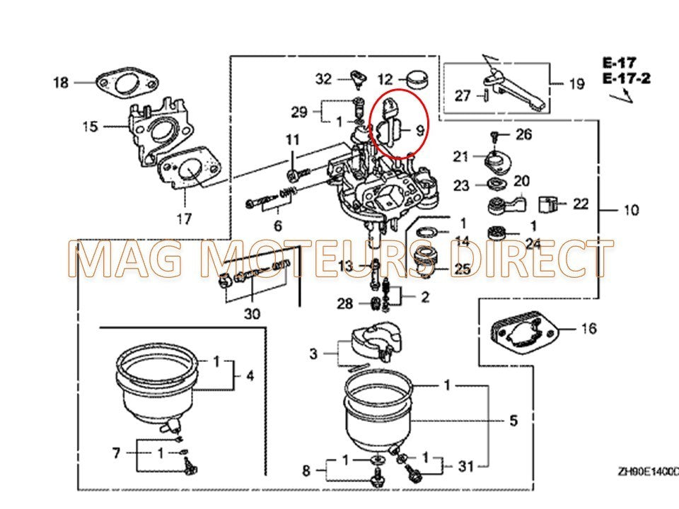 JEU de Starter compatible ECOMOTEUR EM90/EM130/EM150