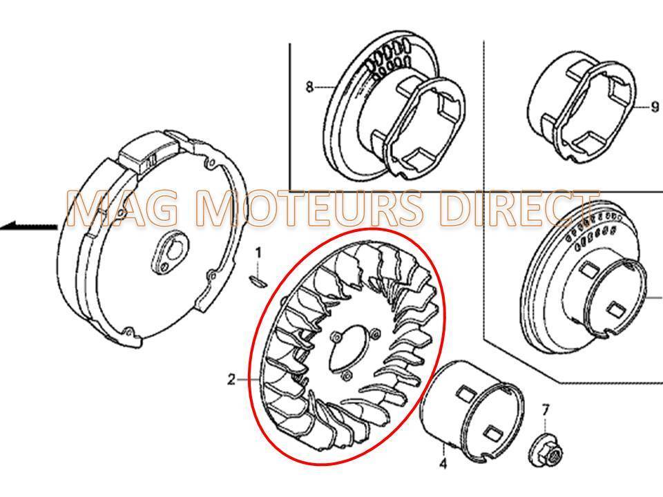 VENTILATEUR REFROIDISSEMENT HONDA GX140 GX160 GX200