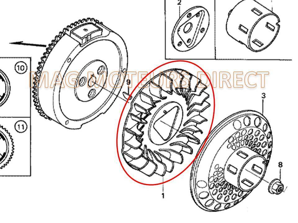 VENTILATEUR REFOIDISSEMENT HONDA GX340 GX390