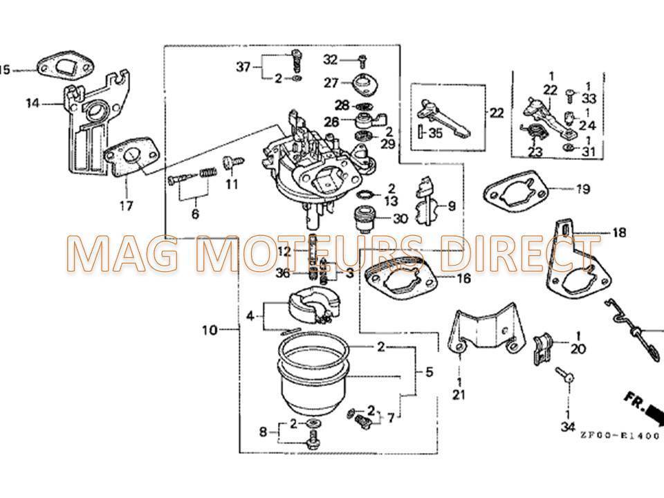 KIT REPARATION CARBURATEUR pour ECOMOTEUR EM40