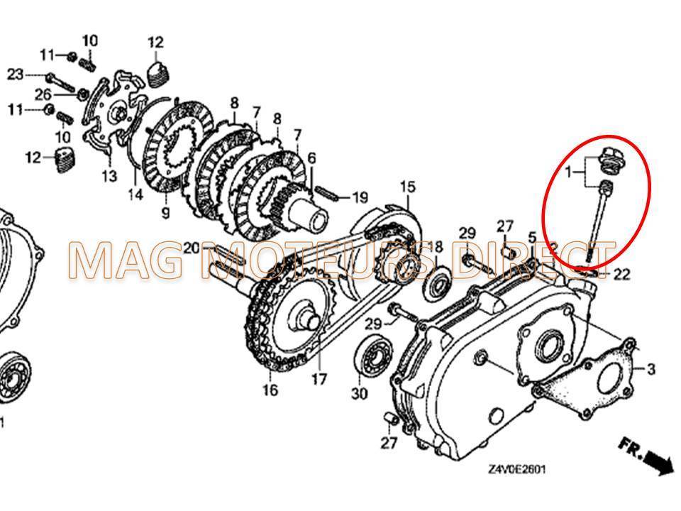 ENS. BOUCHON DE REMPLISSAGE D'HUILE (pour boitier de réduction à bain d'huile)