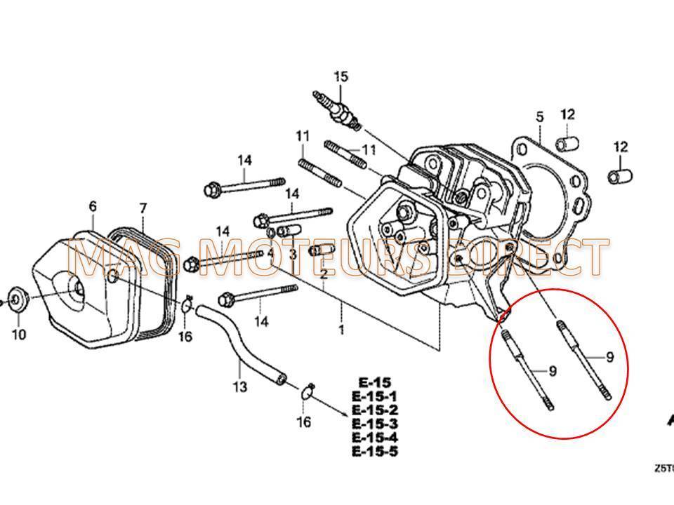 GOUJON CARBURATEUR 8 x 131mm pour ECOMOTEUR EM130
