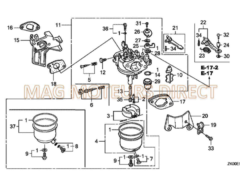 JEU DE STARTER CARBURATEUR pour ECOMOTEUR EM40/EM55/EM65/EM70