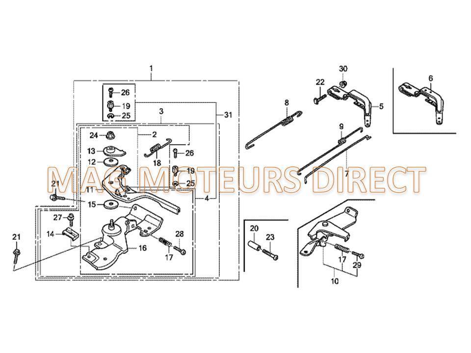 MANETTE DE GAZ pour VILLIERS G160/G200/G210