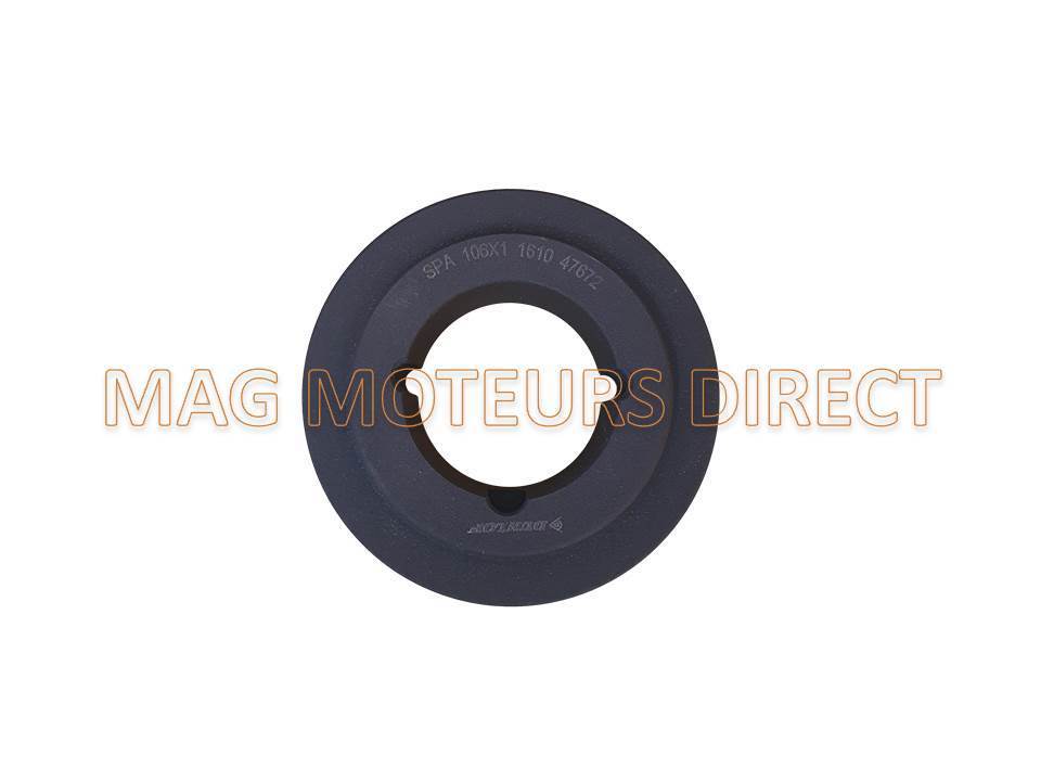 POULIE FONTE 106mm - Type SPA - Simple Gorge - MOYEU AMOVIBLE