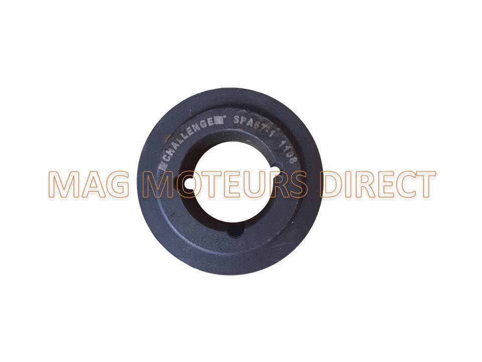 POULIE FONTE 67mm - Type SPA - Simple Gorge - MOYEU AMOVIBLE