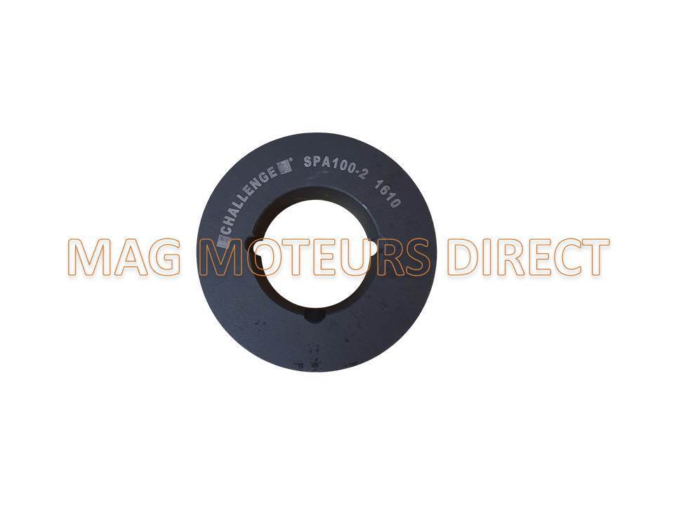 POULIE FONTE 100mm - Type SPA - Double Gorge - MOYEU AMOVIBLE