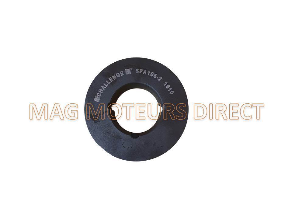 POULIE FONTE 106mm - Type SPA - Double Gorge - MOYEU AMOVIBLE
